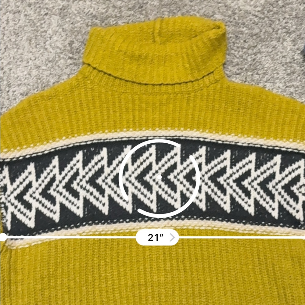 Free People Yellow and Black Patterned Turtleneck Sweater - Picture 6 of 6